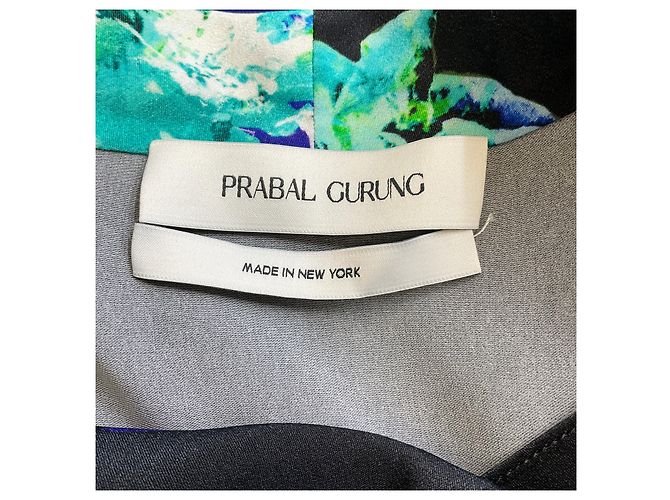 Abito midi stampato floreale multicolore Prabal Gurung nero / blu / verde - vista 4