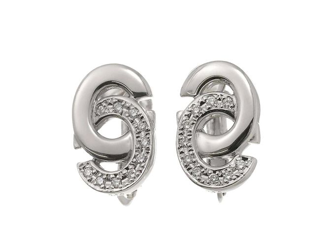 Céline Boucles d'oreilles Celine Diamond Clip en platine - vue 2