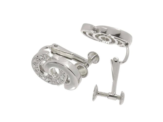 Céline Boucles d'oreilles Celine Diamond Clip en platine - vue 3