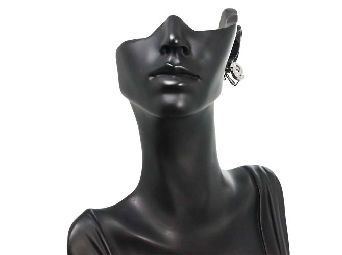 Céline Boucles d'oreilles Celine Diamond Clip en platine - vue 8