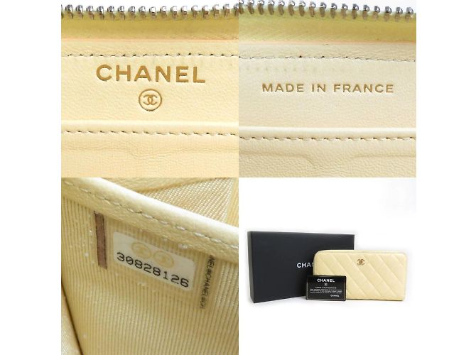 Chanel Creme Lammleder Langbörse Roh - Ansicht 5
