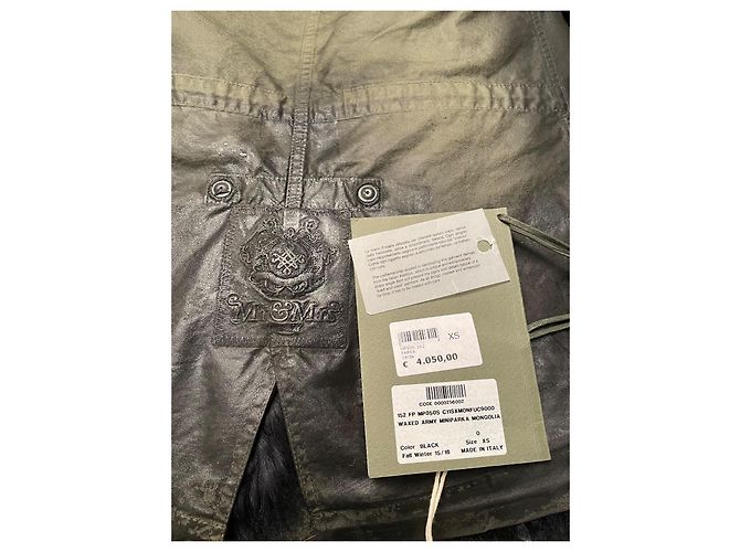 Parka Mr and Mrs Furs Caqui de Algodão com Colete de Carneiro da Mongólia - vista 2