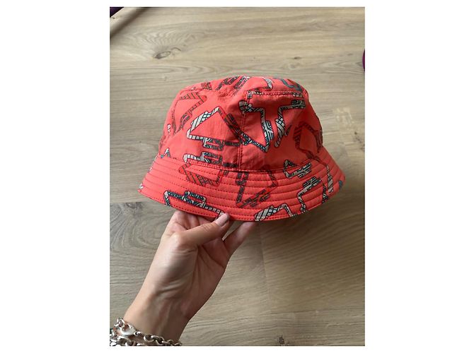 Cappello Bob Hermès Corallo in Cotone T60 - vista 2