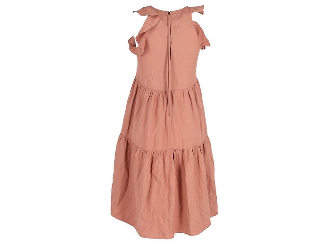Vestido mini con volantes Sienna de Ulla Johnson en Tencel melocotón Castaño Roja - vista 3