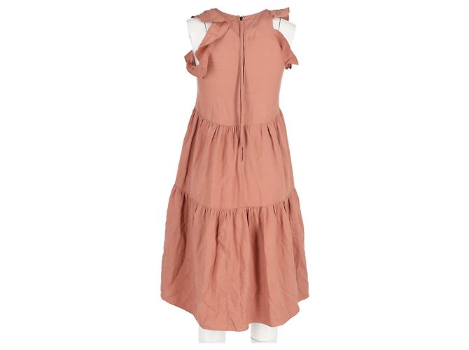 Vestido mini con volantes Sienna de Ulla Johnson en Tencel melocotón Castaño Roja - vista 6