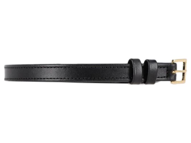 Elie Saab Slim Gürtel aus schwarzem Leder - Ansicht 2