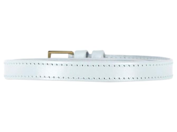 Elie Saab Slim Gürtel aus hellblauem Leder - Ansicht 3