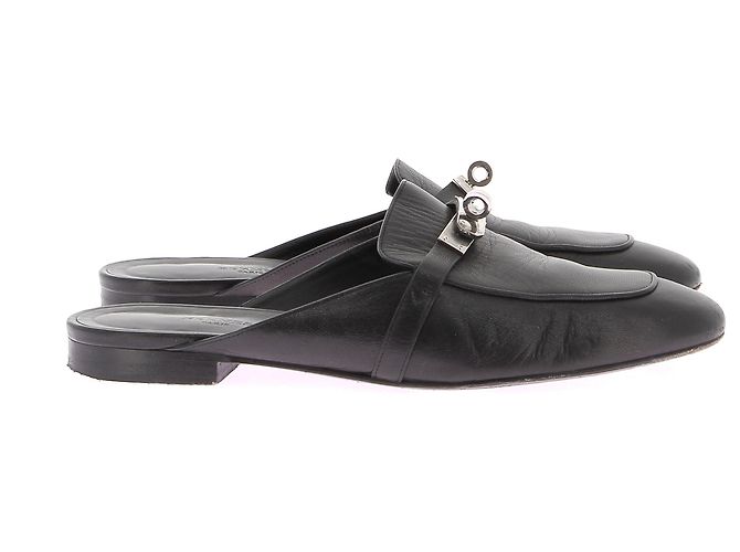 Mule e zoccoli Hermès T.EU 40 Pelle Nero - vista 2