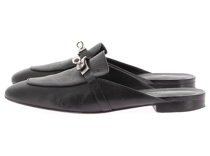 Mule e zoccoli Hermès T.EU 40 Pelle Nero - vista 3