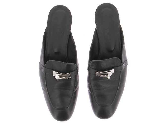 Mule e zoccoli Hermès T.EU 40 Pelle Nero - vista 6