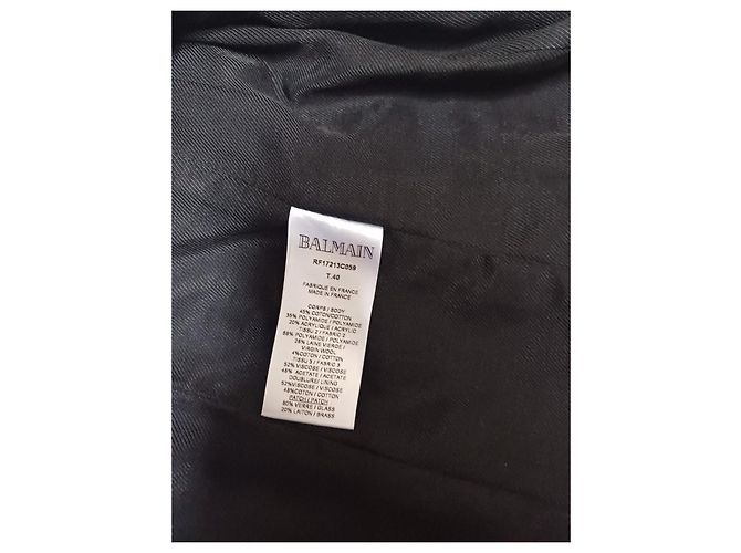 Chaqueta corta Balmain de tweed de algodón blanco a rayas - vista 8