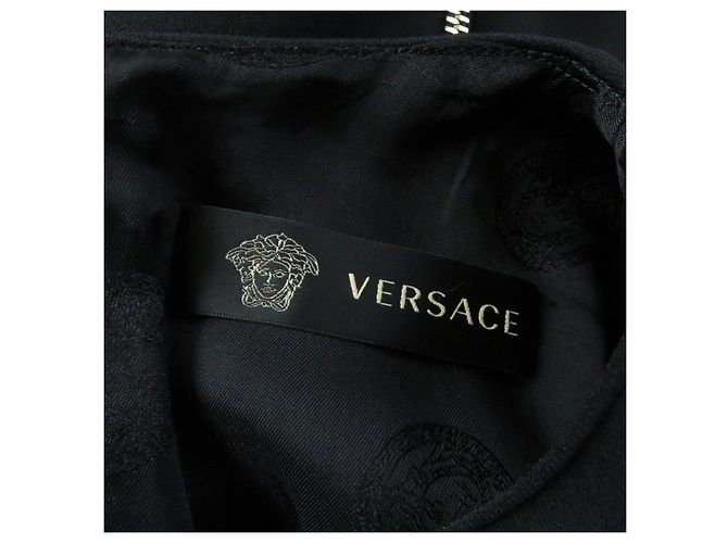 Abito Medusa in lana e seta Versace nero 40 - vista 7