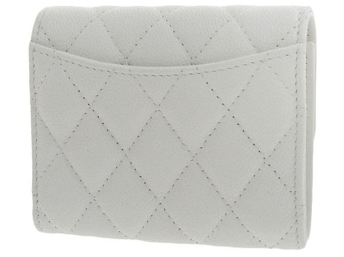Cartera Trifold de Piel Caviar Chanel Blanca Blanco - vista 2