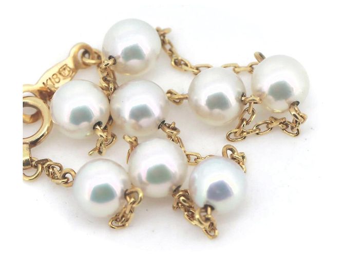 Bracciale in perle Mikimoto Au750 D'oro - vista 3