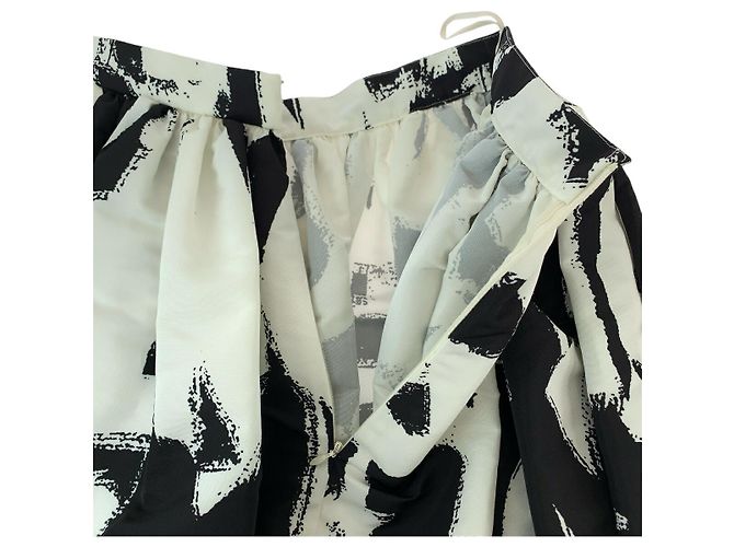 Gonna lunga in poliestere nera e bianca Alexander McQueen - vista 5