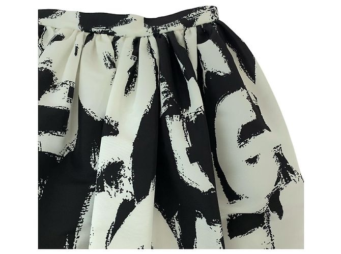 Gonna lunga in poliestere nera e bianca Alexander McQueen - vista 6