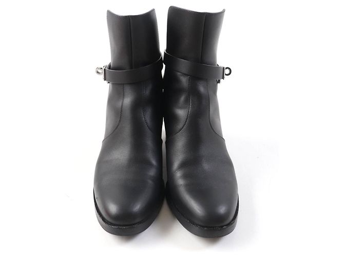 Hermès Botas de cuero con hebilla Hermes Kelly negras 36 Negro - vista 4
