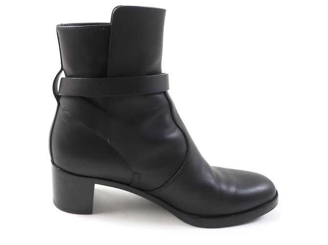 Hermès Botas de cuero con hebilla Hermes Kelly negras 36 Negro - vista 6