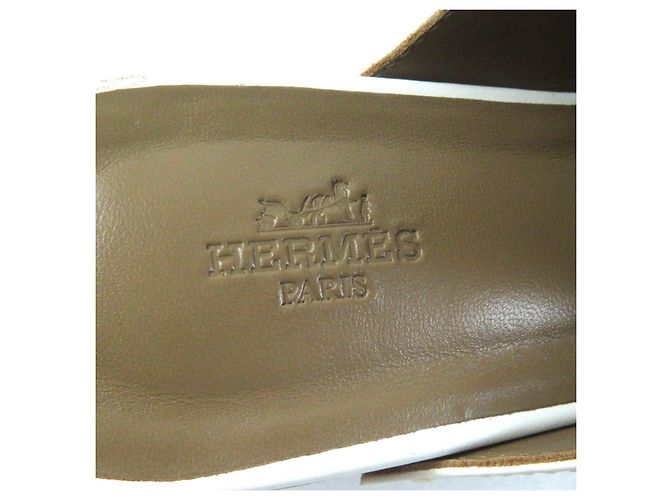 Mule con hebilla Kelly Silver Carlotta de Hermès Blanco - vista 10