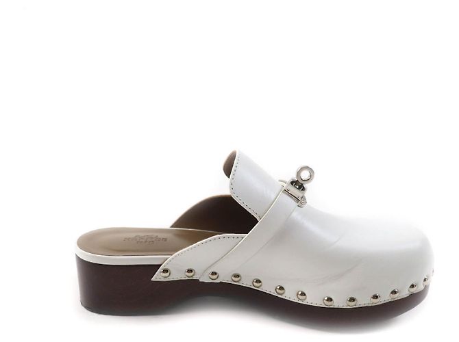 Mule con hebilla Kelly Silver Carlotta de Hermès Blanco - vista 6