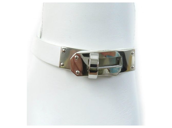 Mule con hebilla Kelly Silver Carlotta de Hermès Blanco - vista 9