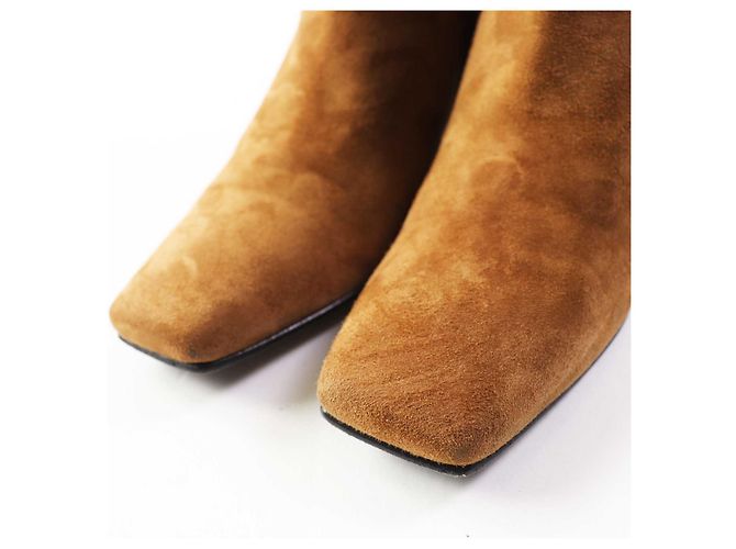 Hermès Botas de tornozelo de couro camurça Hermes marrom 38 - vista 5