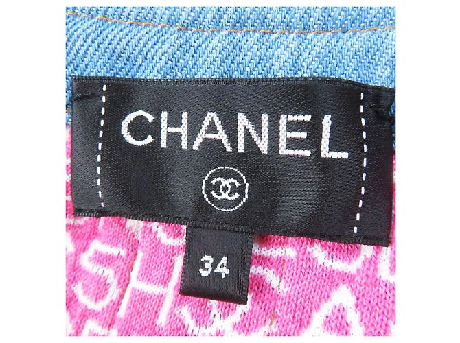 Chanel Cotton Viscose Rhinestone Button Denim Jacket - view 8