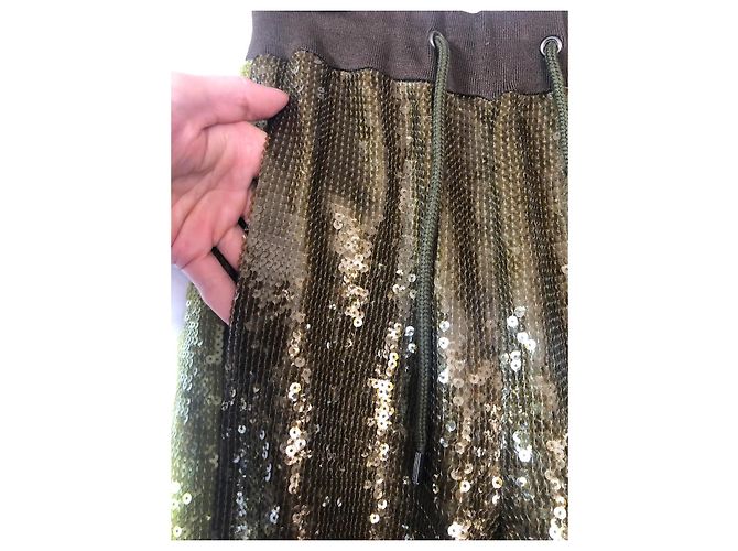 Alberta Ferretti Paillettenhose Khaki - Ansicht 3