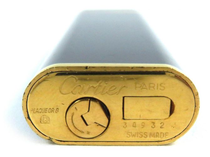 Cartier Lacquer Oval Logo Gaslighter Navy Gold Golden - view 10