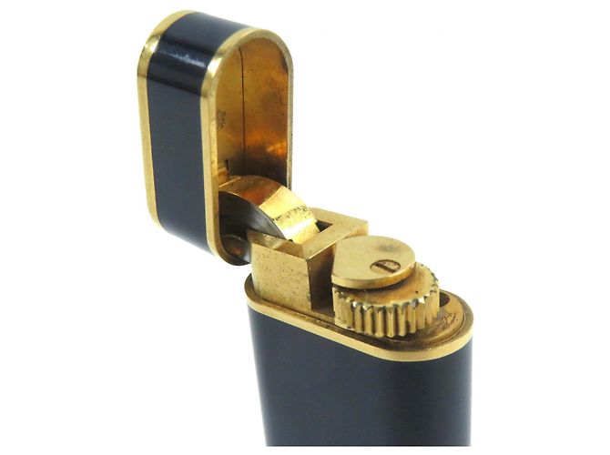 Cartier Lacquer Oval Logo Gaslighter Navy Gold Golden - view 7