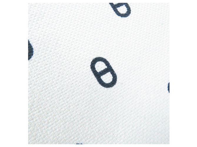 Hermès Cappello in cotone e poliuretano HERMES Vauban bianco e blu navy - vista 8
