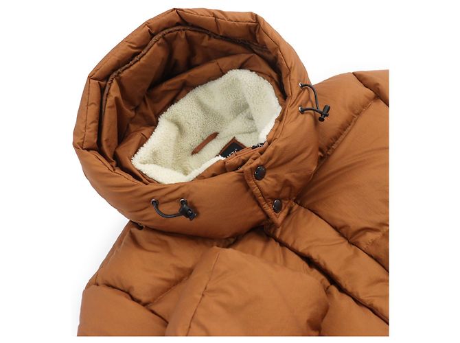 Autre Marque EMMETI Hooded Down Coat with Shearling and Leather Brown - view 2