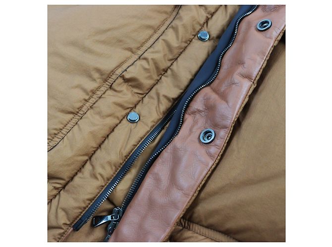 Autre Marque EMMETI Hooded Down Coat with Shearling and Leather Brown - view 9