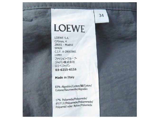 Pantaloni design in cotone e nylon Loewe grigi 34 donne Marrone - vista 9