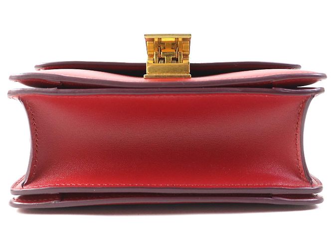 Céline Borsa a spalla in pelle Celine Classic Box Small Rosso - vista 6