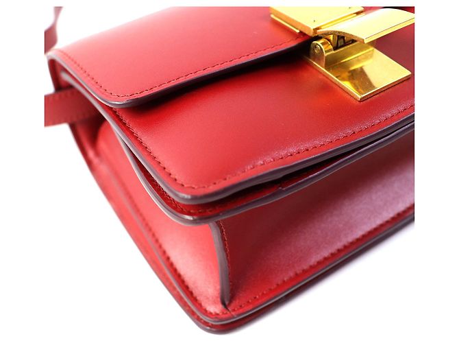 Céline Borsa a spalla in pelle Celine Classic Box Small Rosso - vista 7