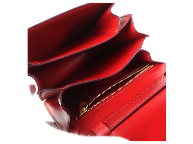 Céline Borsa a spalla in pelle Celine Classic Box Small Rosso - vista 8