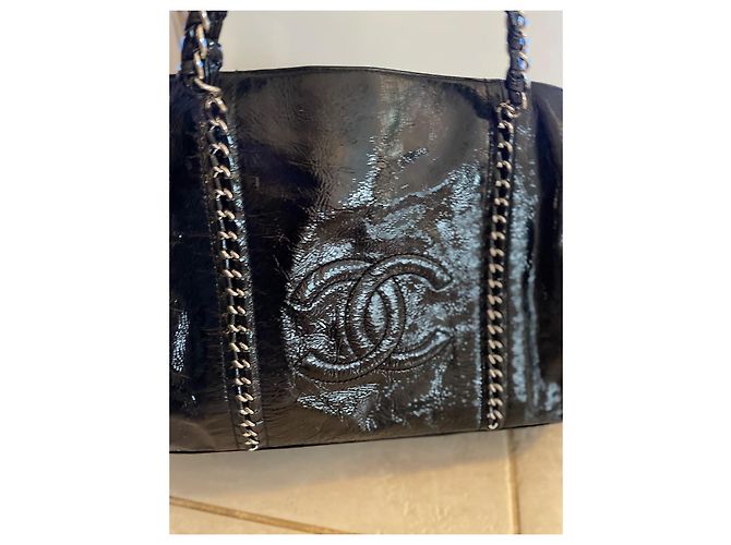Trendy CC Borsa Chanel in vernice nera Nero - vista 13