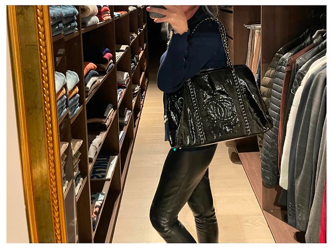 Trendy CC Borsa Chanel in vernice nera Nero - vista 14