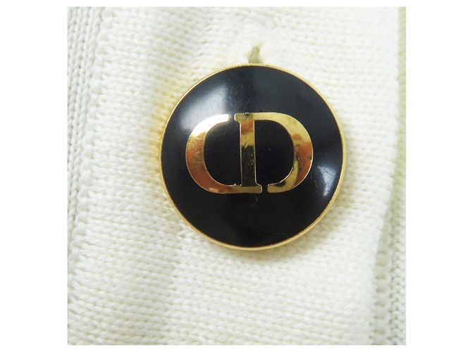 Top de punto con borde de botón y logo de algodón Dior - vista 5