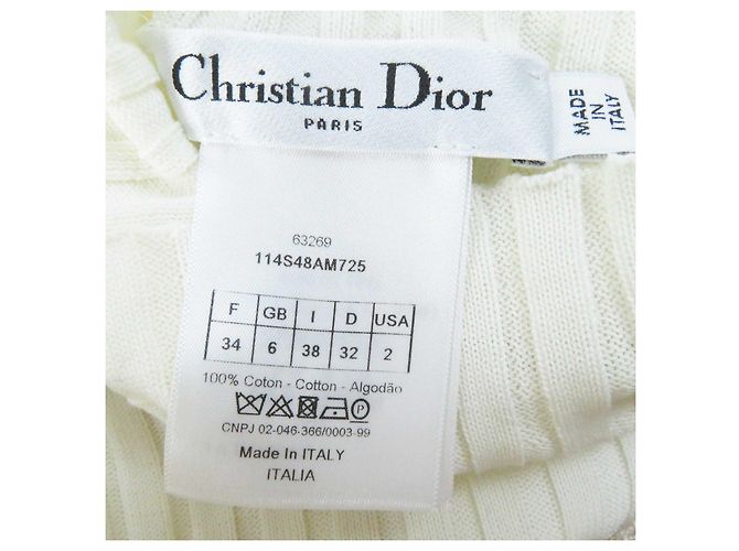 Top de punto con borde de botón y logo de algodón Dior - vista 6