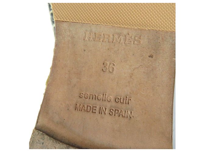 Hermès Hermes Leather Espadrilles Ankle Strap Black - view 10