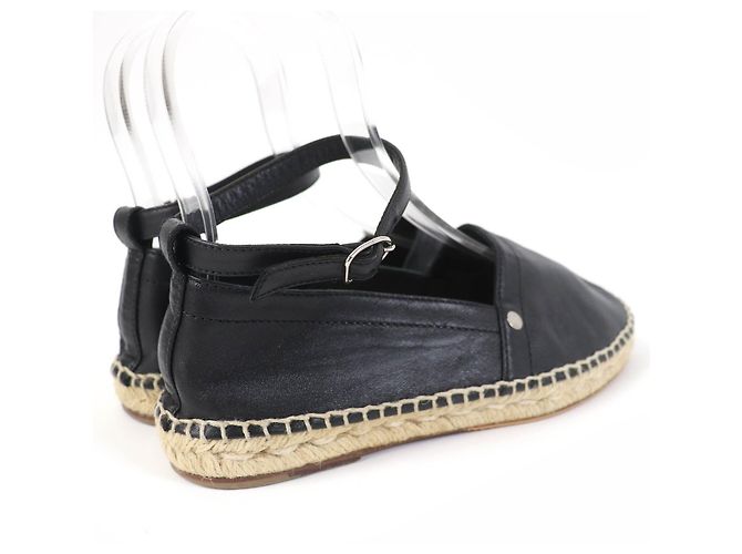 Hermès Hermes Leather Espadrilles Ankle Strap Black - view 2