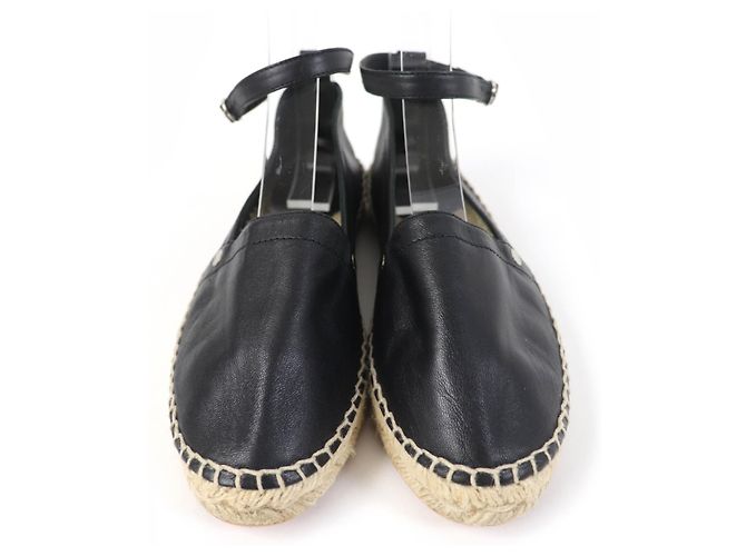 Hermès Hermes Leather Espadrilles Ankle Strap Black - view 3