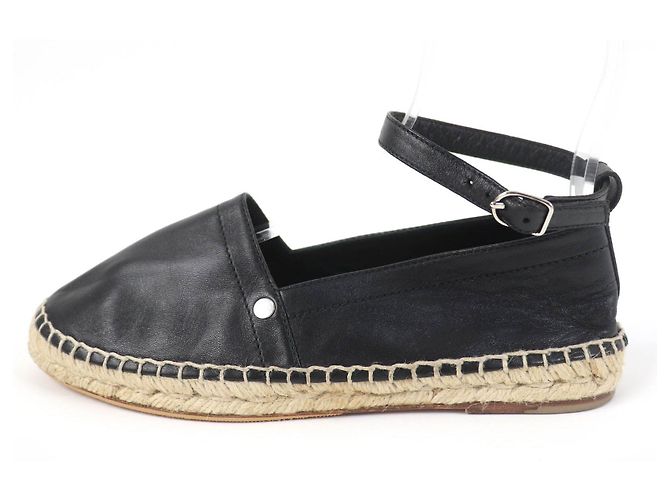 Hermès Hermes Leather Espadrilles Ankle Strap Black - view 4
