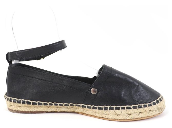 Hermès Hermes Leather Espadrilles Ankle Strap Black - view 5