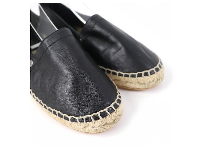 Hermès Hermes Leather Espadrilles Ankle Strap Black - view 7