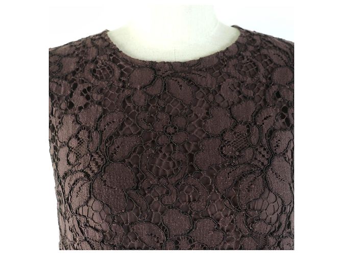 Vestido de mezcla de algodón, lana y angora Dolce & Gabbana marrón 40 Castaño - vista 4