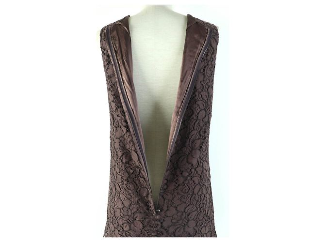 Vestido de mezcla de algodón, lana y angora Dolce & Gabbana marrón 40 Castaño - vista 5