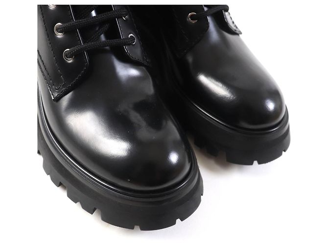 Alexander McQueen Leather Lace-up Boots Black - view 8